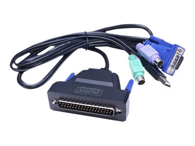 DIGITUS 17" LCD KVM-Konsole, 1-Port VGA, US-Tastatur