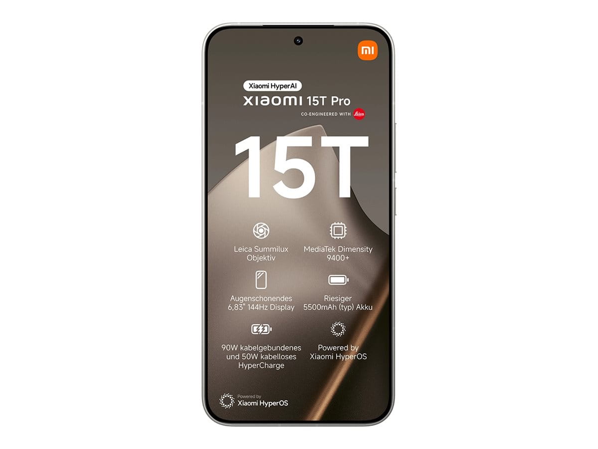 Xiaomi 15T Pro - 5G Smartphone - Dual-SIM - RAM 12 GB / Interner Speicher 512 GB - OLED-Display - 6.83" - 2772 x 1280 Pixel (144 Hz)