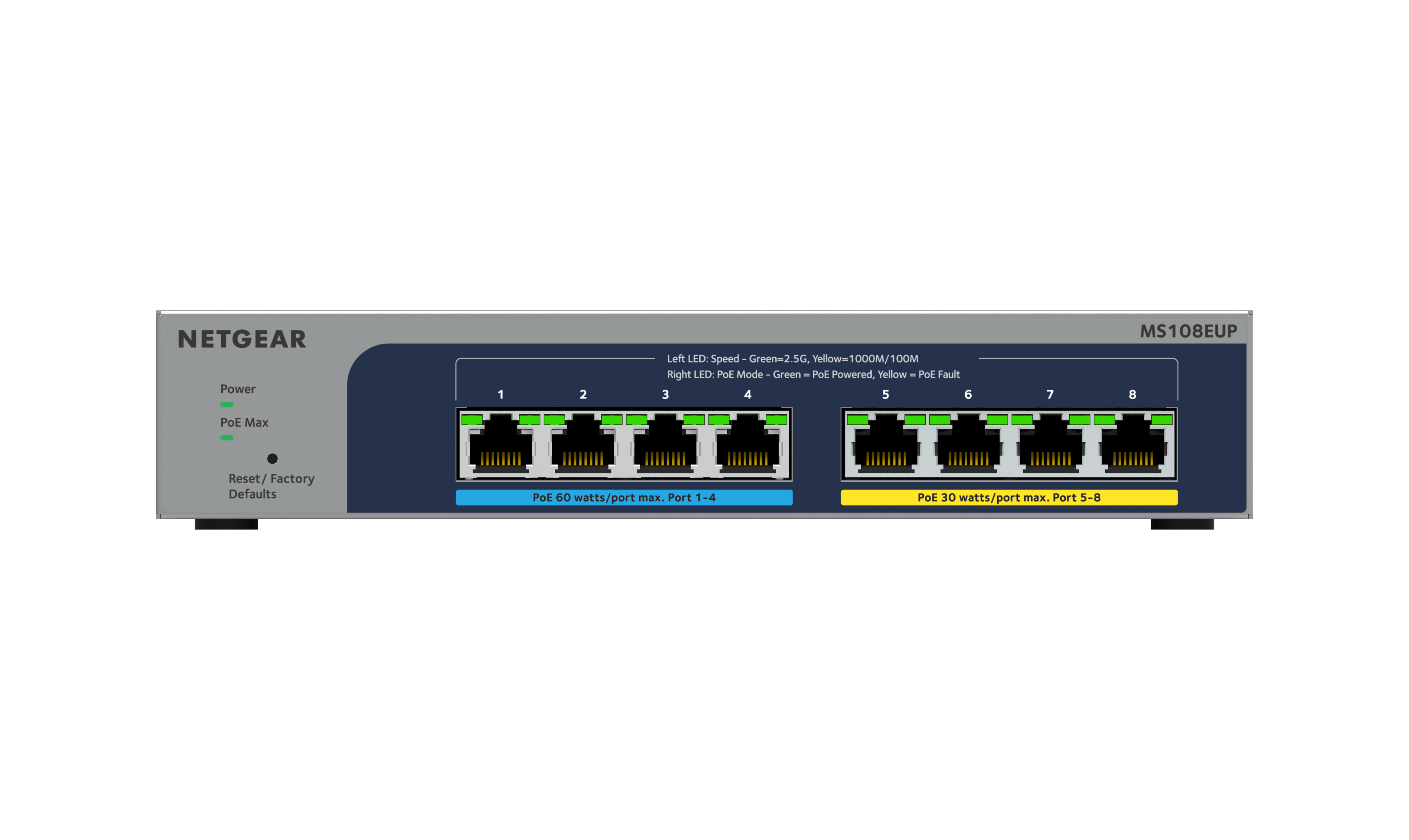 Netgear Plus MS108EUP - Switch - managed - 4 x 100/1000/2.5G (PoE++)