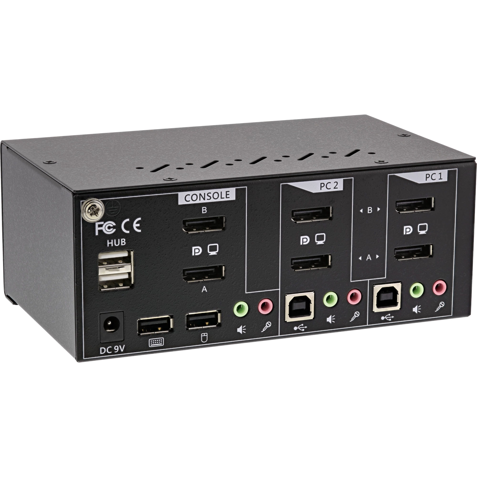 InLine KVM Desktop Switch - 2x - Dual-Monitor DisplayPort 1.2 - 4K - USB 2.0 - Audio