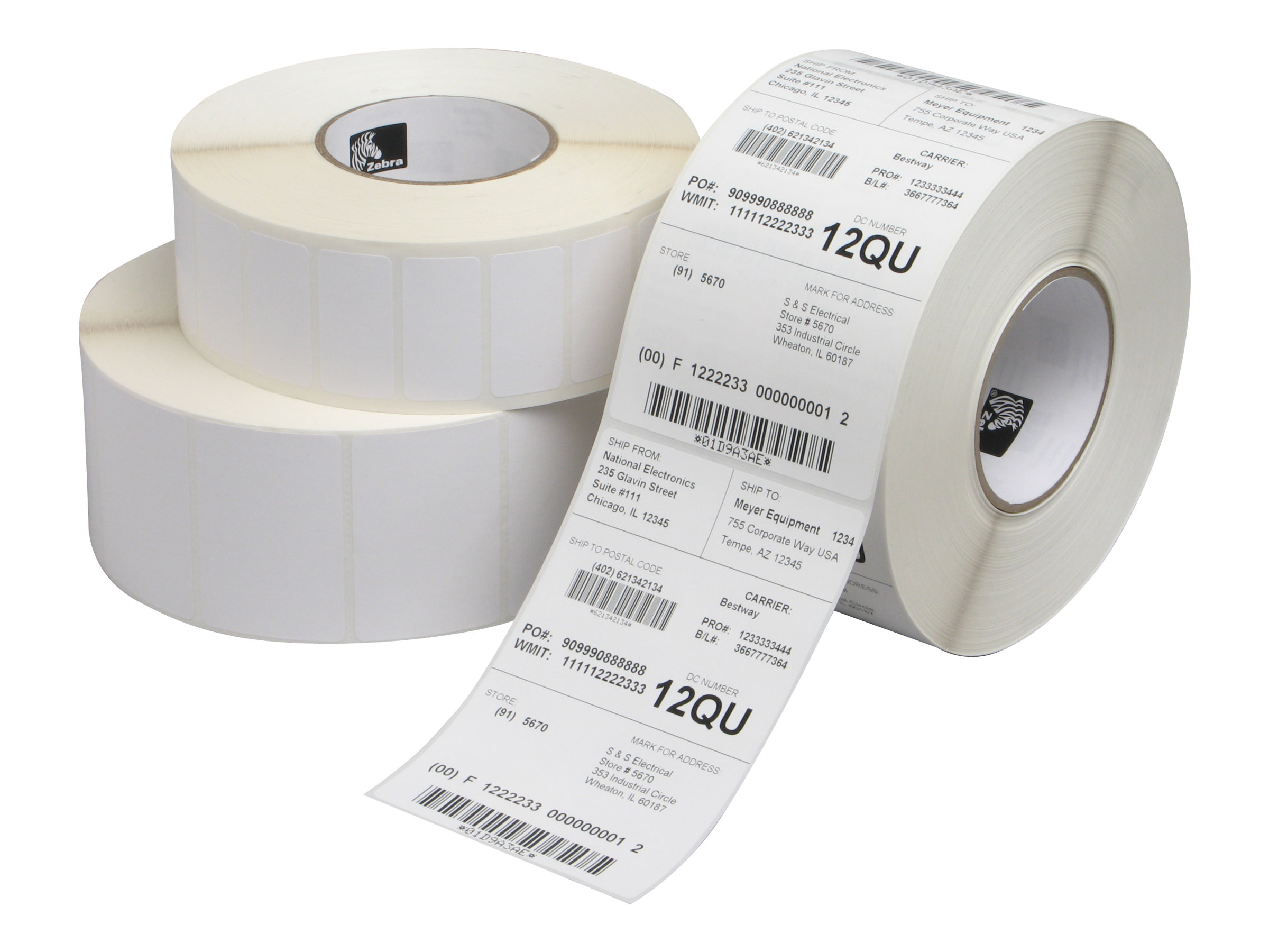 Zebra Z-Perform 1000T - Papier - matt - nicht klebend - unbeschichtet - perforiert - 135 Mikrometer - weiß - 82.55 x 127 mm - 135 g/m² - 60 Etikett(en) (1 Rolle(n)