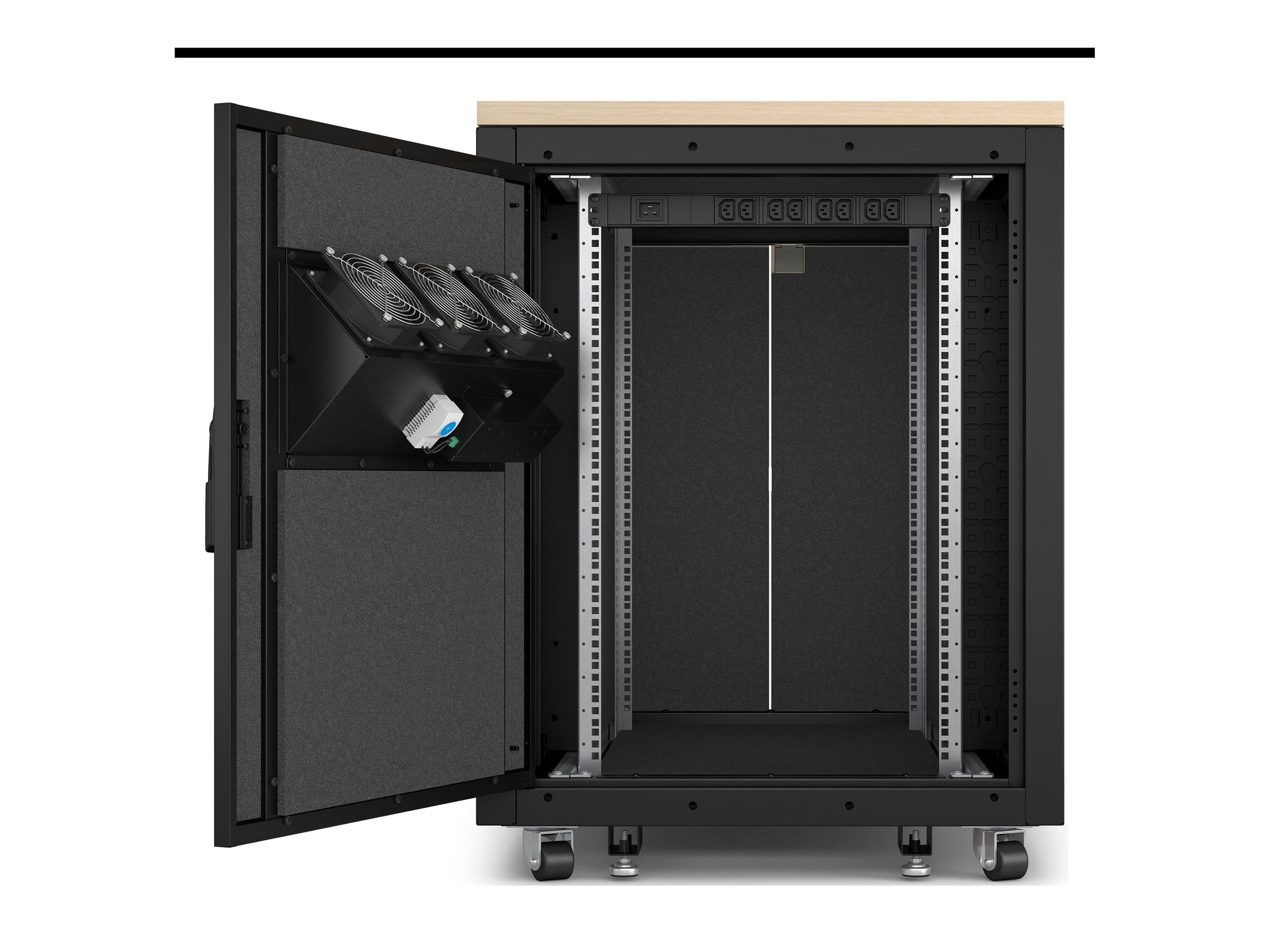 APC NetShelter - Schrank (horizontal) - schallisoliert - Wechselstrom 230 V - Ahorn - 17U - 48.3 cm (19")