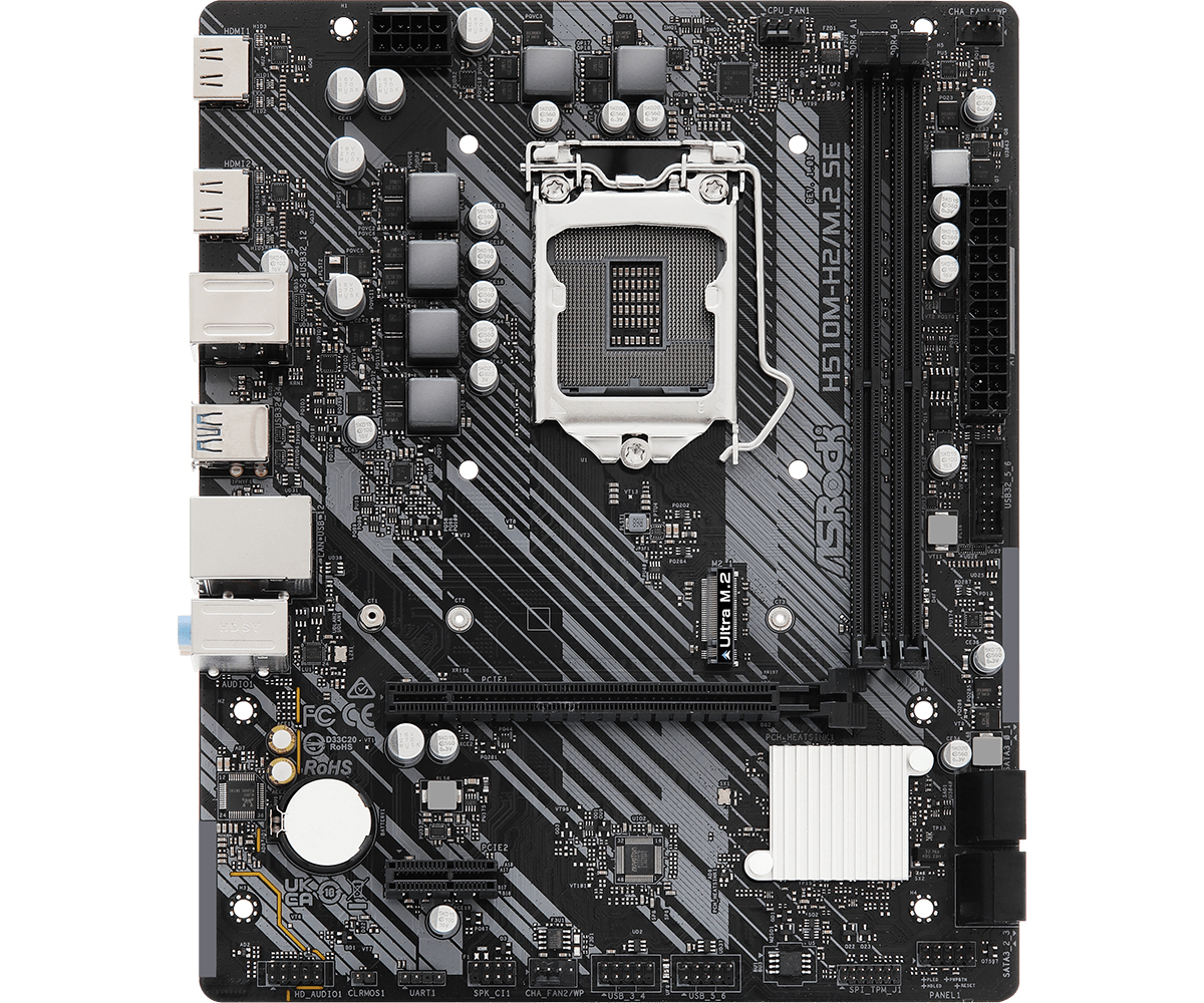 ASRock H510M-H2/M.2 SE - Motherboard - micro ATX - LGA1200-Sockel - H510 Chipsatz - USB 3.2 Gen 1 - Gigabit LAN - Onboard-Grafik (CPU erforderlich)