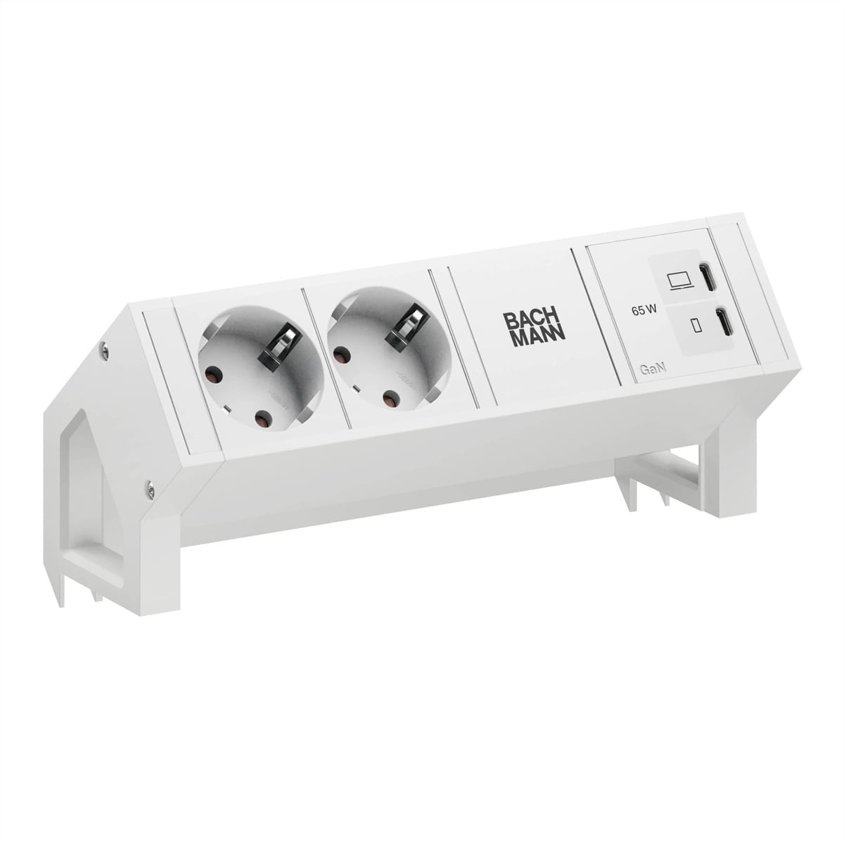 Bachmann DESK2 PURE WHITE 2xCEE7/3 1xUSB C/C 65W RAL9010