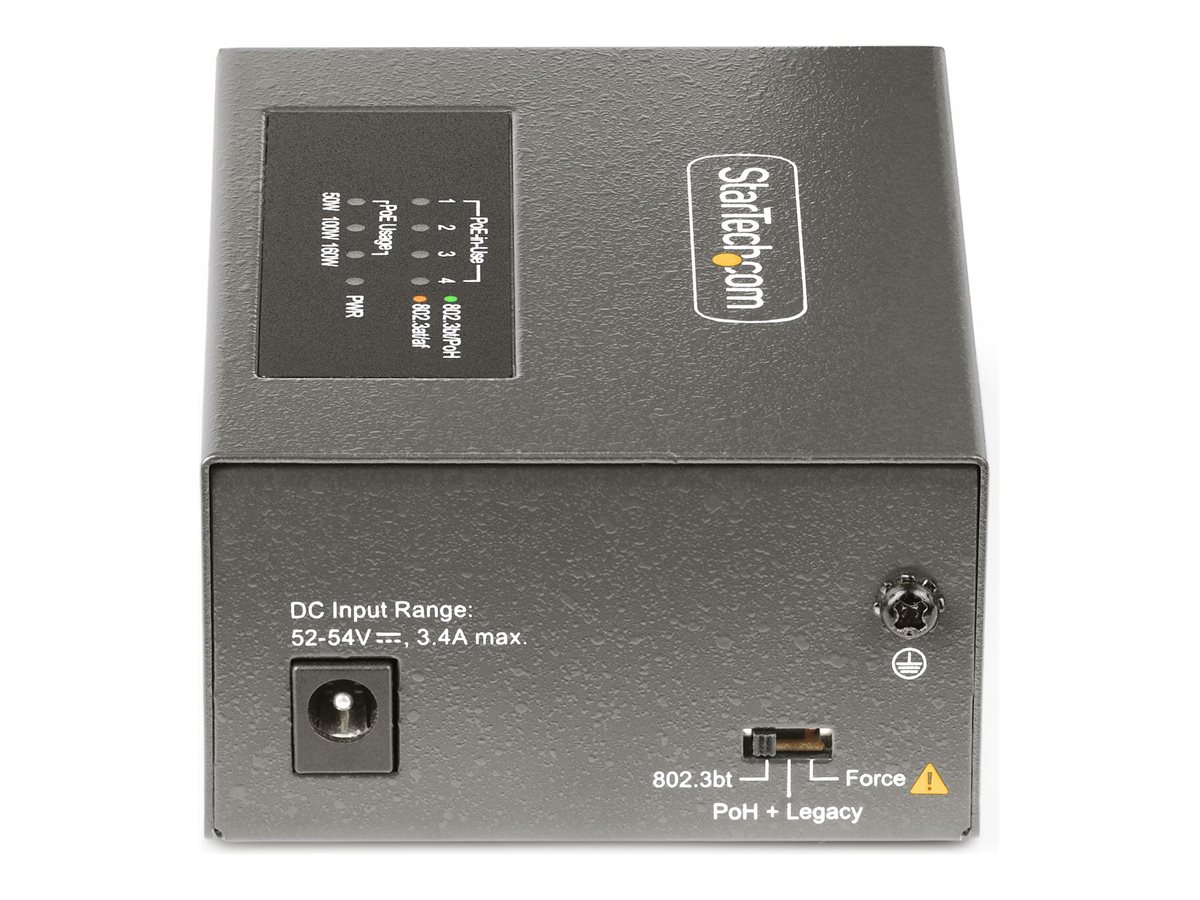 StarTech.com 4-Port Multi-Gigabit PoE++ Injector, bis 5G & 95W, Unmanaged - Power Injector (montierbar an DIN-Rail/Wand)