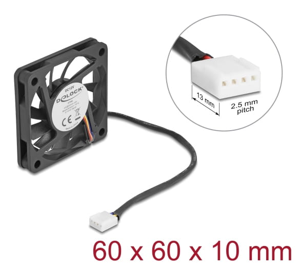 Delock Gehäuselüfter - axial - 60 mm - Schwarz