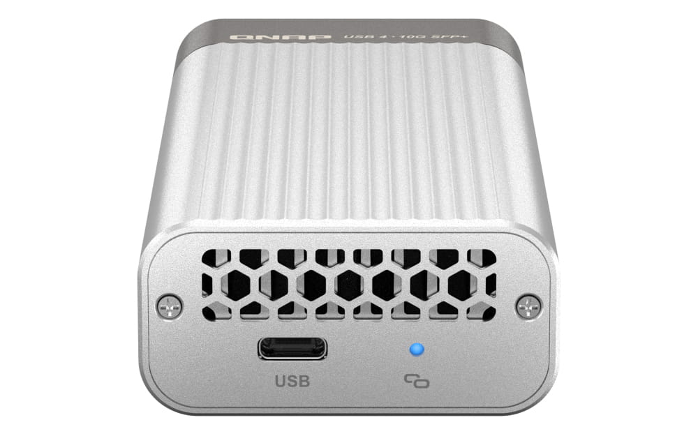 QNAP USB 4 Type-C to 1 x 10GbE SFP+Network A, Kabelgebunden, USB Typ-C, Ethernet, 10000 Mbit/s, Silber