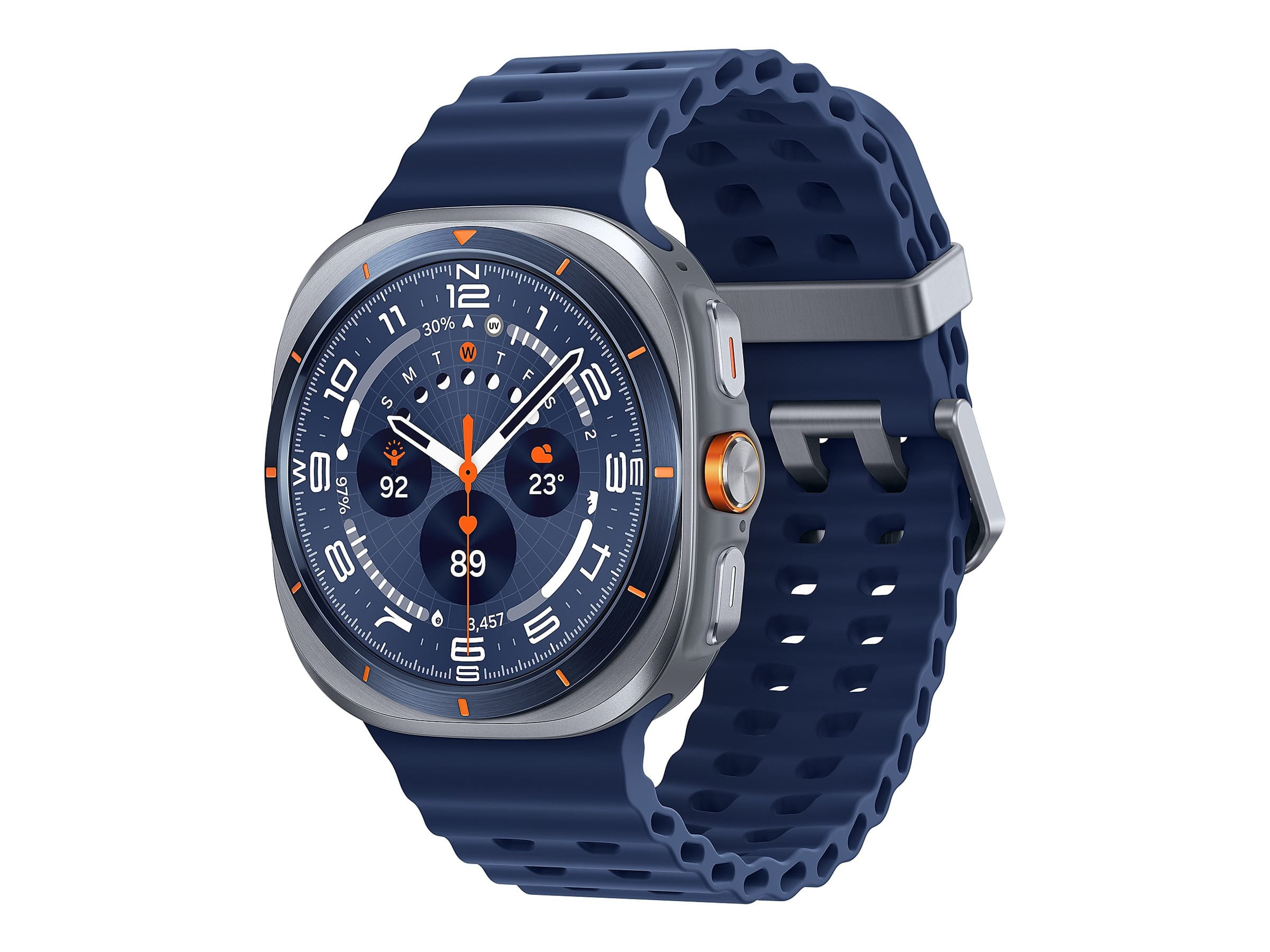 Samsung Galaxy Watch Ultra - 47 mm - Titanium Blue - intelligente Uhr mit Marineband - Gummi - Blau - Bandgröße: S/M/L - Anzeige 3.73 cm (1.5")