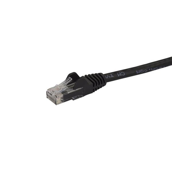 StarTech.com 15m CAT6 Ethernet Cable, 10 Gigabit Snagless RJ45 650MHz 100W PoE Patch Cord, CAT 6 10GbE UTP Network Cable w/Strain Relief, Black, Wiring is UL Certified/TIA - Category 6 - 24AWG (N6PATC15MBK)
