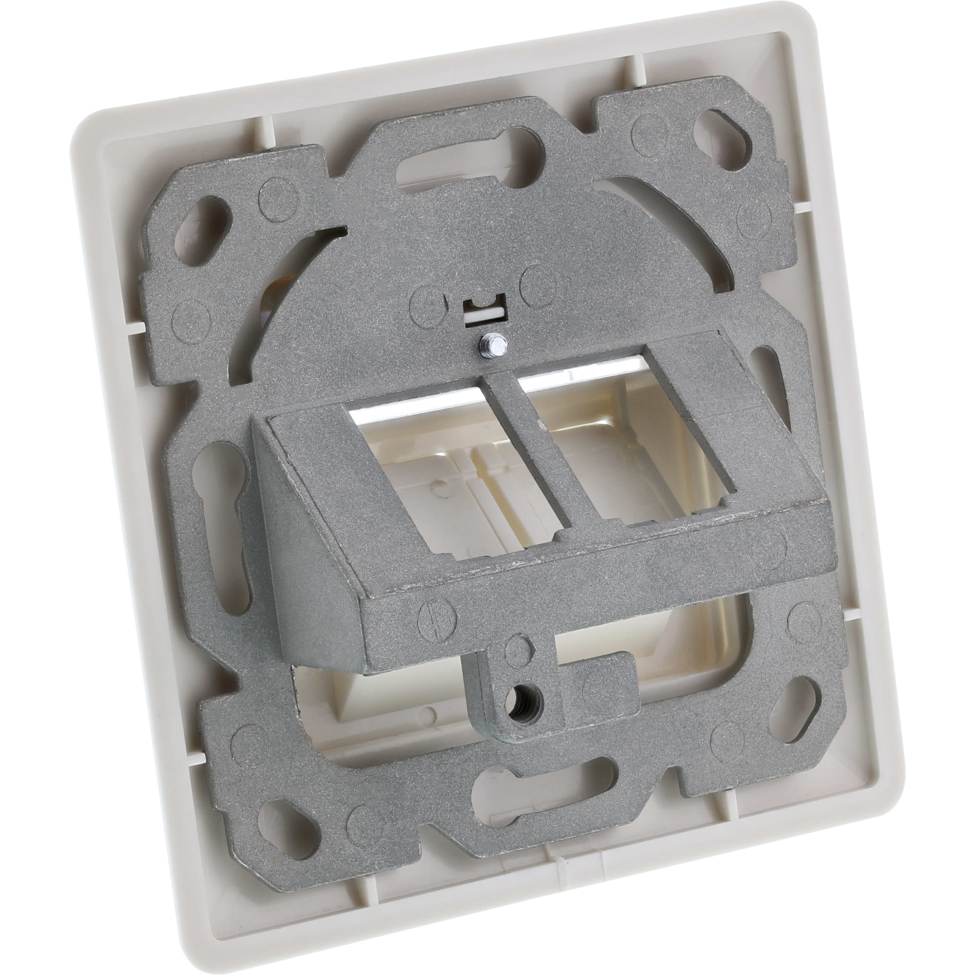 InLine Rahmenset für 2x RJ45 Bu/LSA Einsatz - Keystone SNAP-In - weiß RAL9010