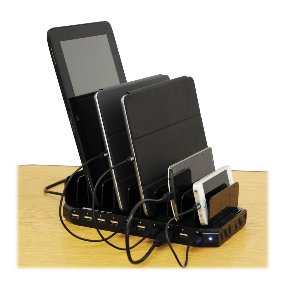 Tripp Eaton Tripp Lite Series 10-Port USB Charging Station with Adjustable Storage, 12V 8A (96W)