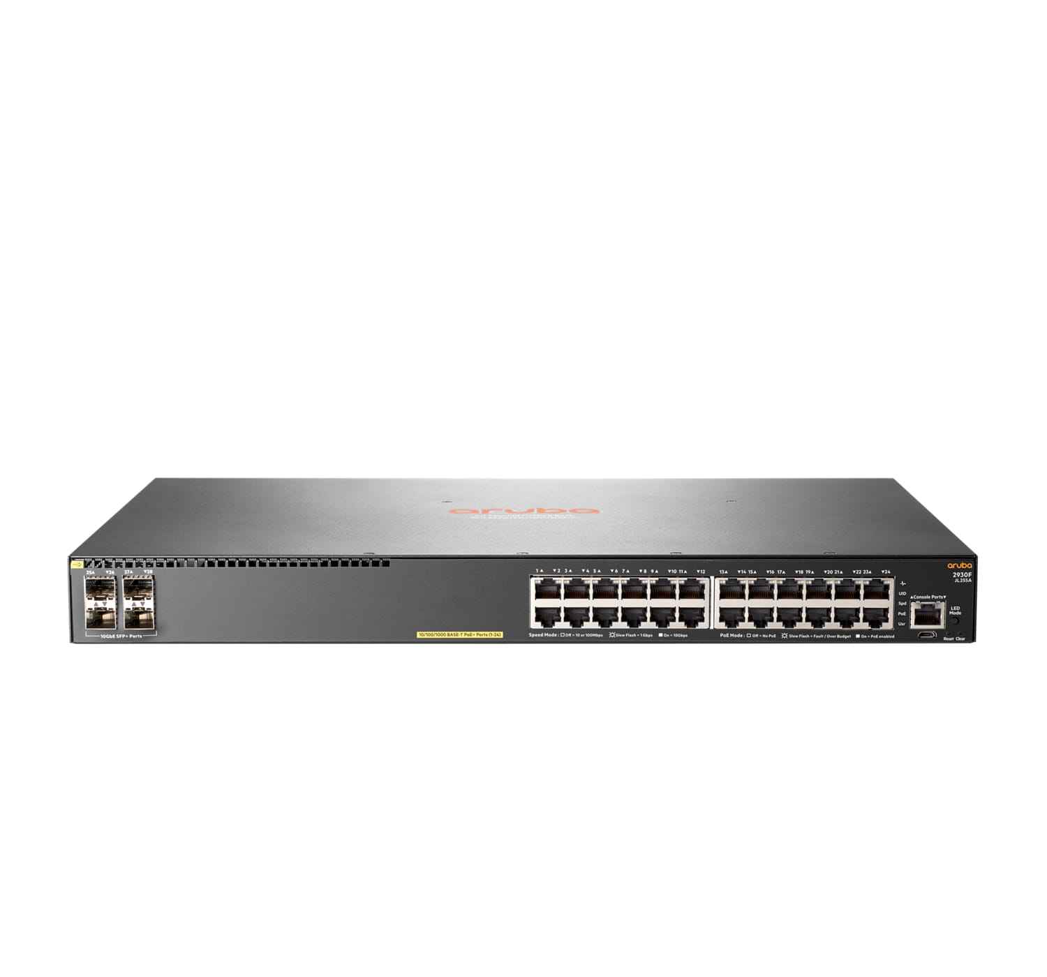 HPE Aruba Networking 2930F 24G PoE+ 4SFP+ - Switch - L3 - managed - 24 x 10/100/1000 (PoE+)