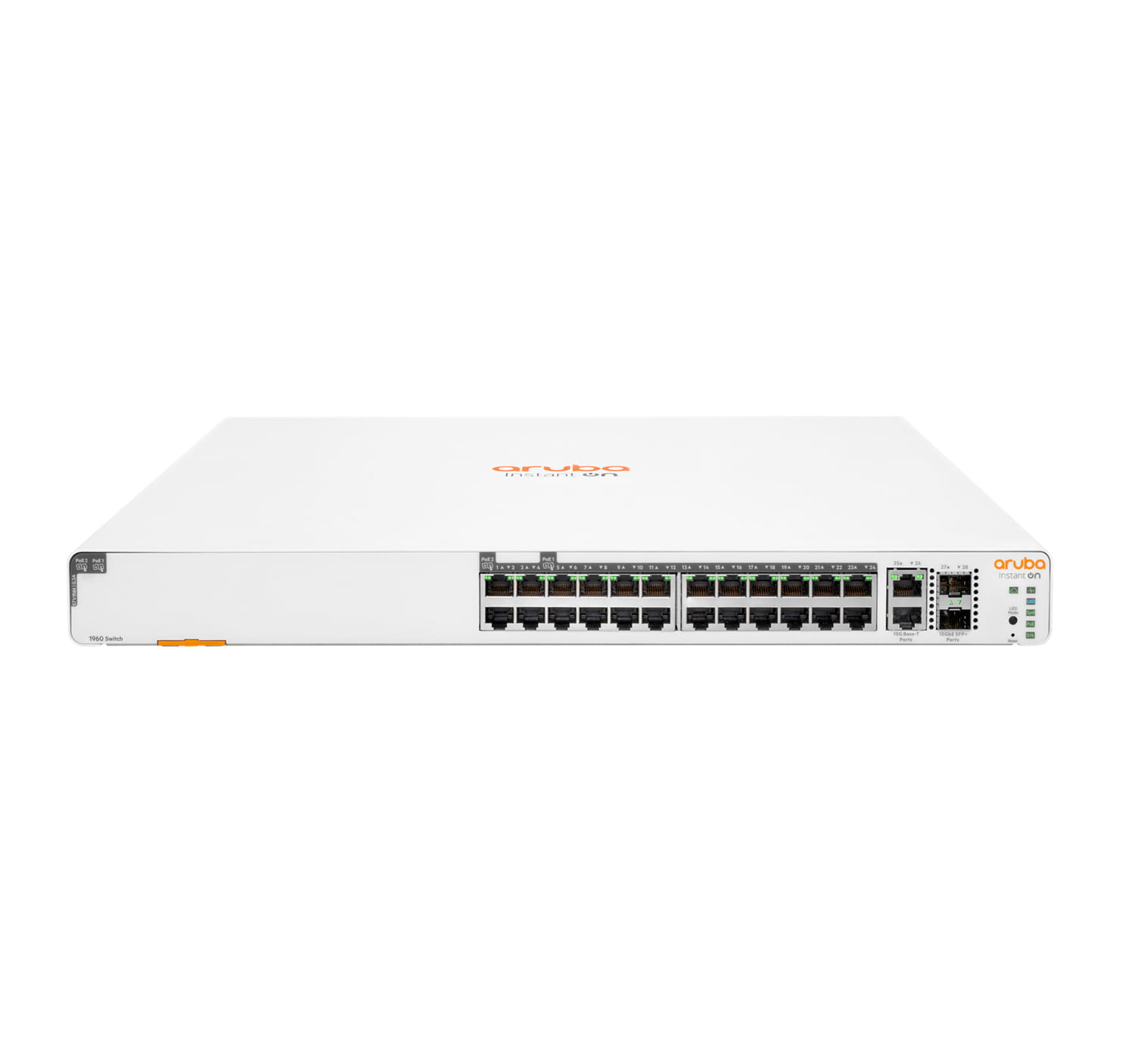HPE Networking Instant On 1960 24G 20p Class4 4p Class6 PoE 2XGT 2SFP+ 370W Switch - Switch - L3 Lite - managed - 24 x 10/100/1000 + 2 x 10 Gigabit SFP+ + 2 x 100/1000/10GBase-T - an Rack montierbar - PoE (370 W)