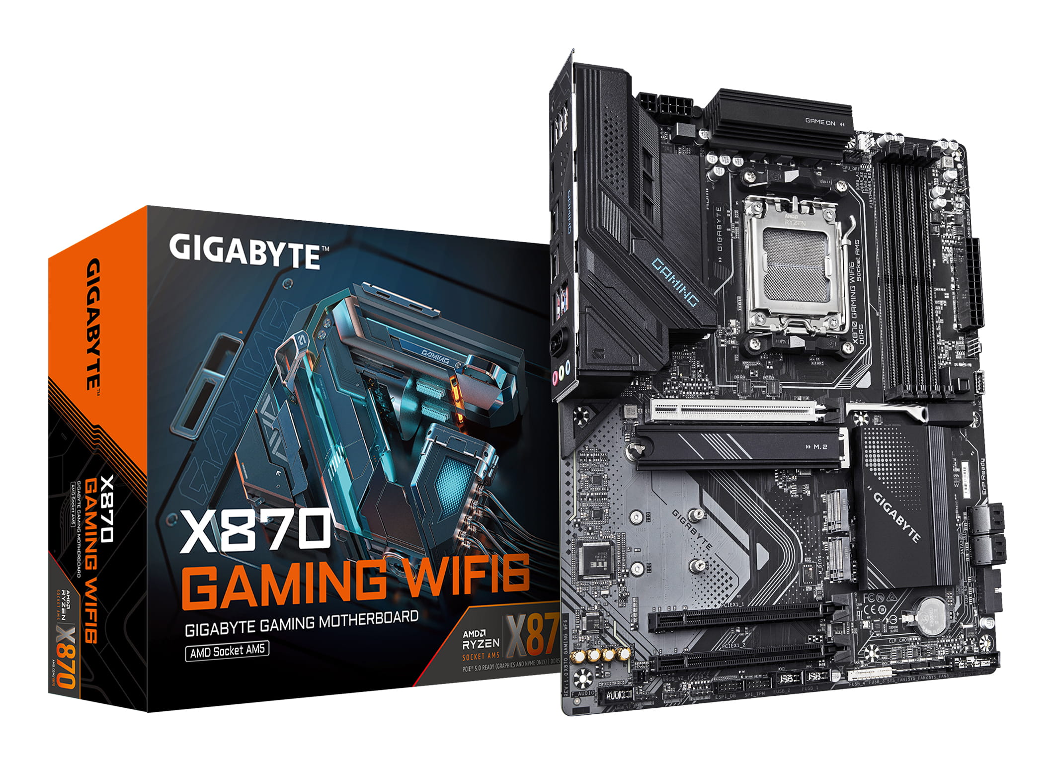 Gigabyte X870 GAMING WIFI6 - Motherboard - ATX - Socket AM5 - AMD X870 Chipsatz - USB4, USB 3.2 Gen 2, USB 3.2 Gen 1, USB-C 3.2 Gen 2x2 - 2.5 Gigabit LAN, Wi-Fi 6, Bluetooth - Onboard-Grafik (CPU erforderlich)