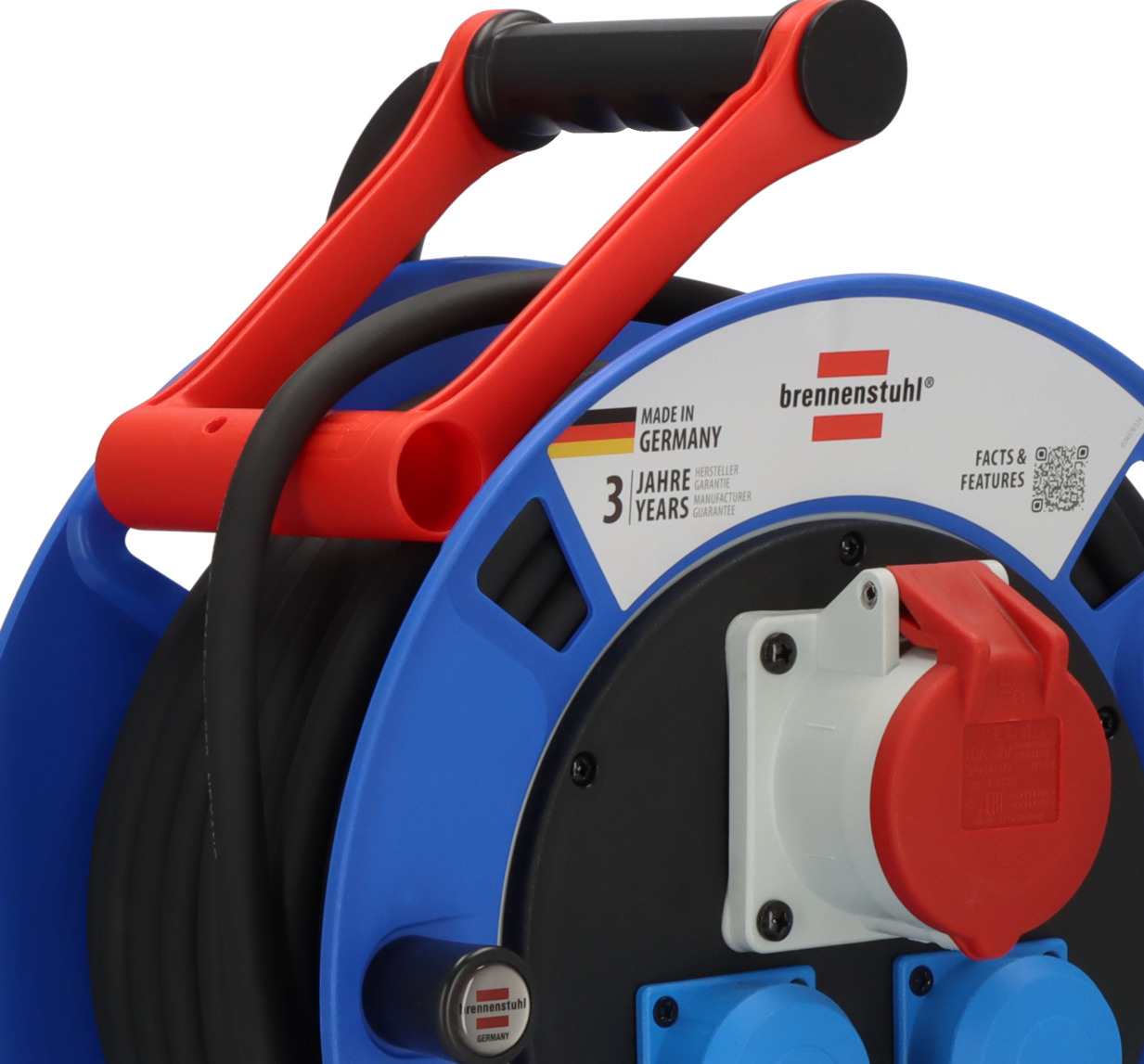 Brennenstuhl 1182720010, 30 m, Draußen, Anpassbar, IP44, Kunststoff, Schwarz, Blau, Grau, Rot