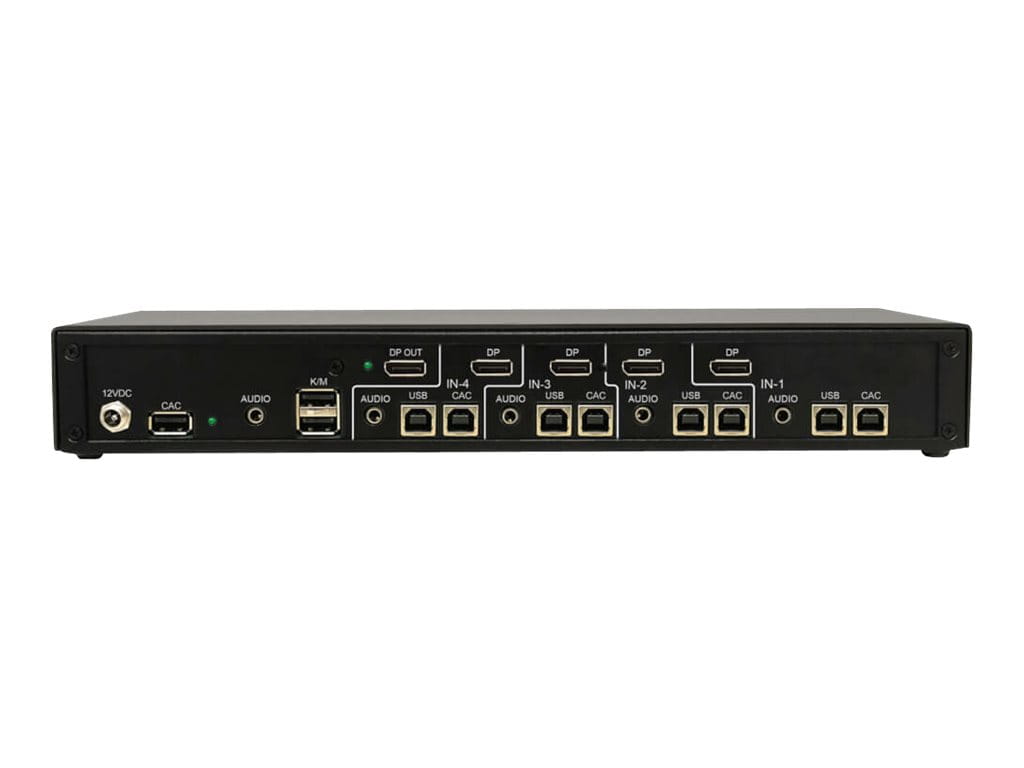 Tripp Secure KVM Switch, 4-Port, Single Head, DisplayPort to DisplayPort, 4K, NIAP PP4.0, Audio, CAC, TAA