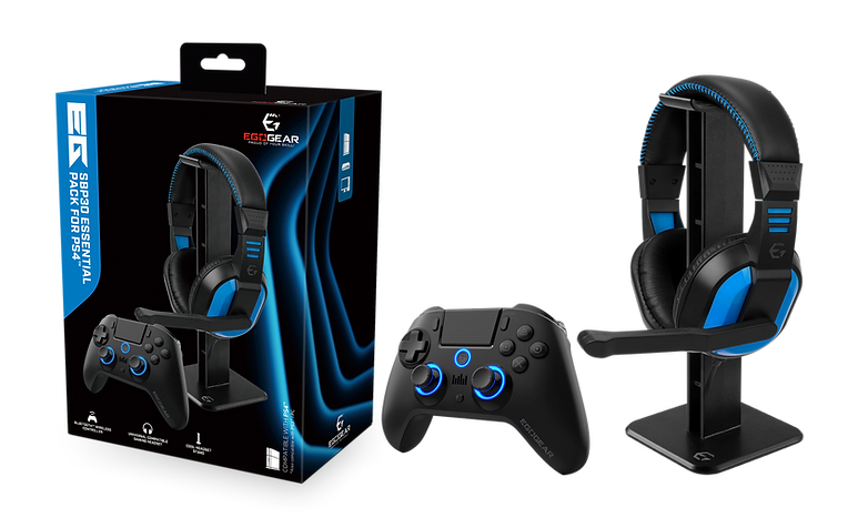 EgoGear SBP30-P4-BK, Gamepad + Headset, PlayStation 4, Digital, Blau, Ohraufliegend, 4 cm