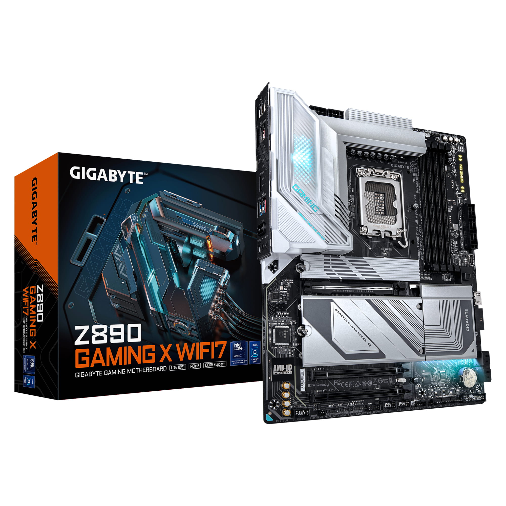 Gigabyte Z890 GAMING X WIFI7 - Motherboard - ATX - LGA1851-Sockel - Z890 Chipsatz - USB4, USB-C 3.2 Gen2, USB 3.2 Gen 2, USB 3.2 Gen 1 - 2.5 Gigabit LAN, Bluetooth, Wi-Fi 7 - Onboard-Grafik (CPU erforderlich)