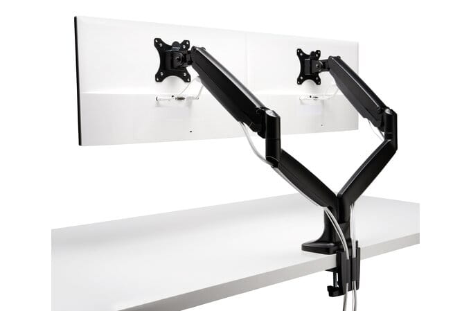 Kensington SmartFit One-Touch Height Adjustable Dual Monitor Arm - Befestigungskit - einstellbarer Arm - für 2 Monitore - Aluminium, Kunststoff, Stahl - Bildschirmgröße: 33-86.4 cm (13"-34")