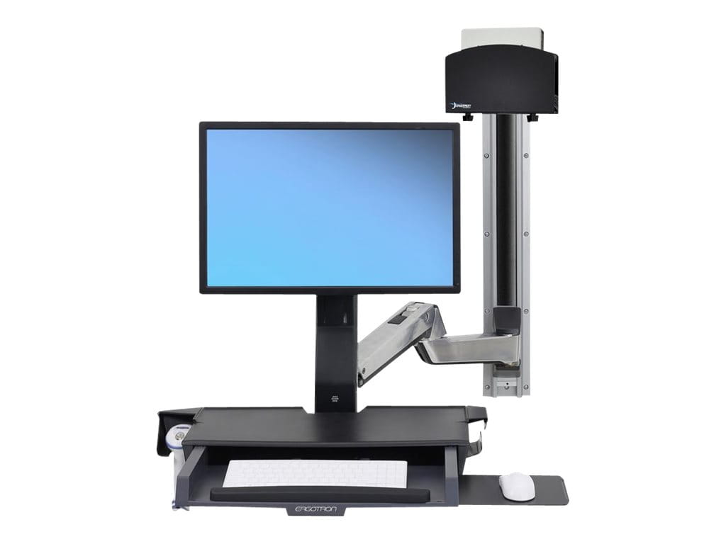 Ergotron Sit-Stand Combo Extender - Short - Montagekomponente (Verlängerungsarm, Wandhalterung mit Führungsschiene, Armabdeckung)