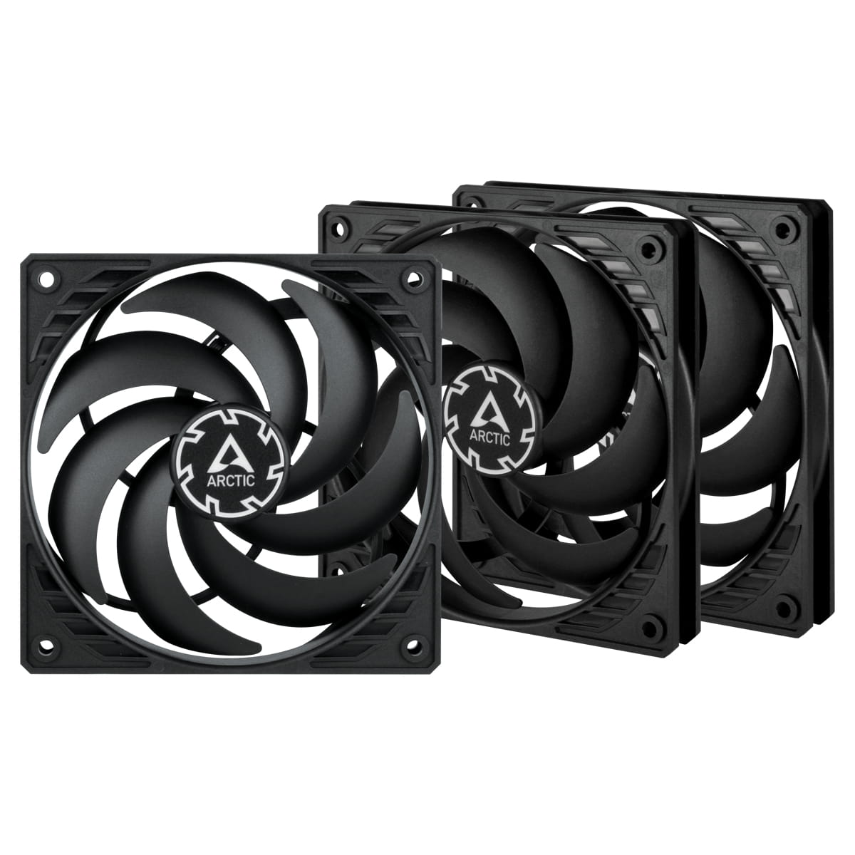 Arctic P12 Slim PWM PST 120 mm PWM Lüfter optimiert für statischen Druck mit integriertem Y-Kabel, Ventilator, 12 cm, 2100 RPM, 0,3 Sone, 41,1 cfm, 71,53 m³/h