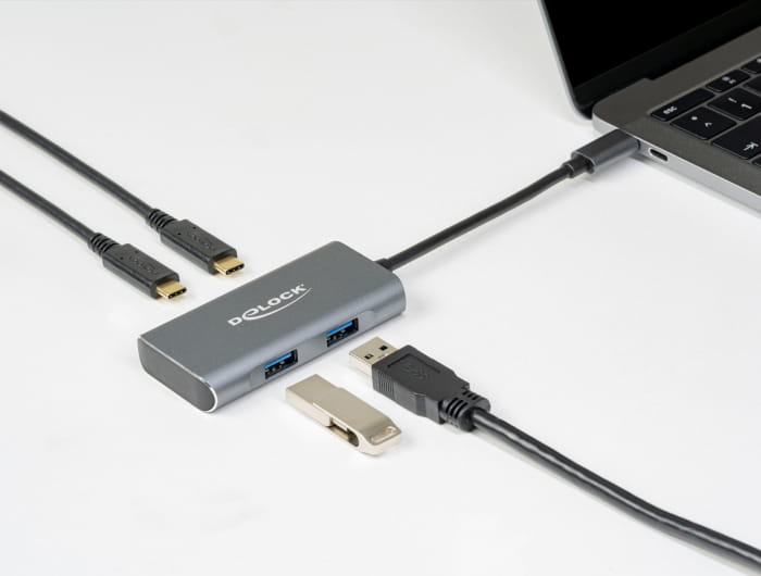 Delock Hub - 2 x USB 3.2 Gen 2 + 2 x USB-C