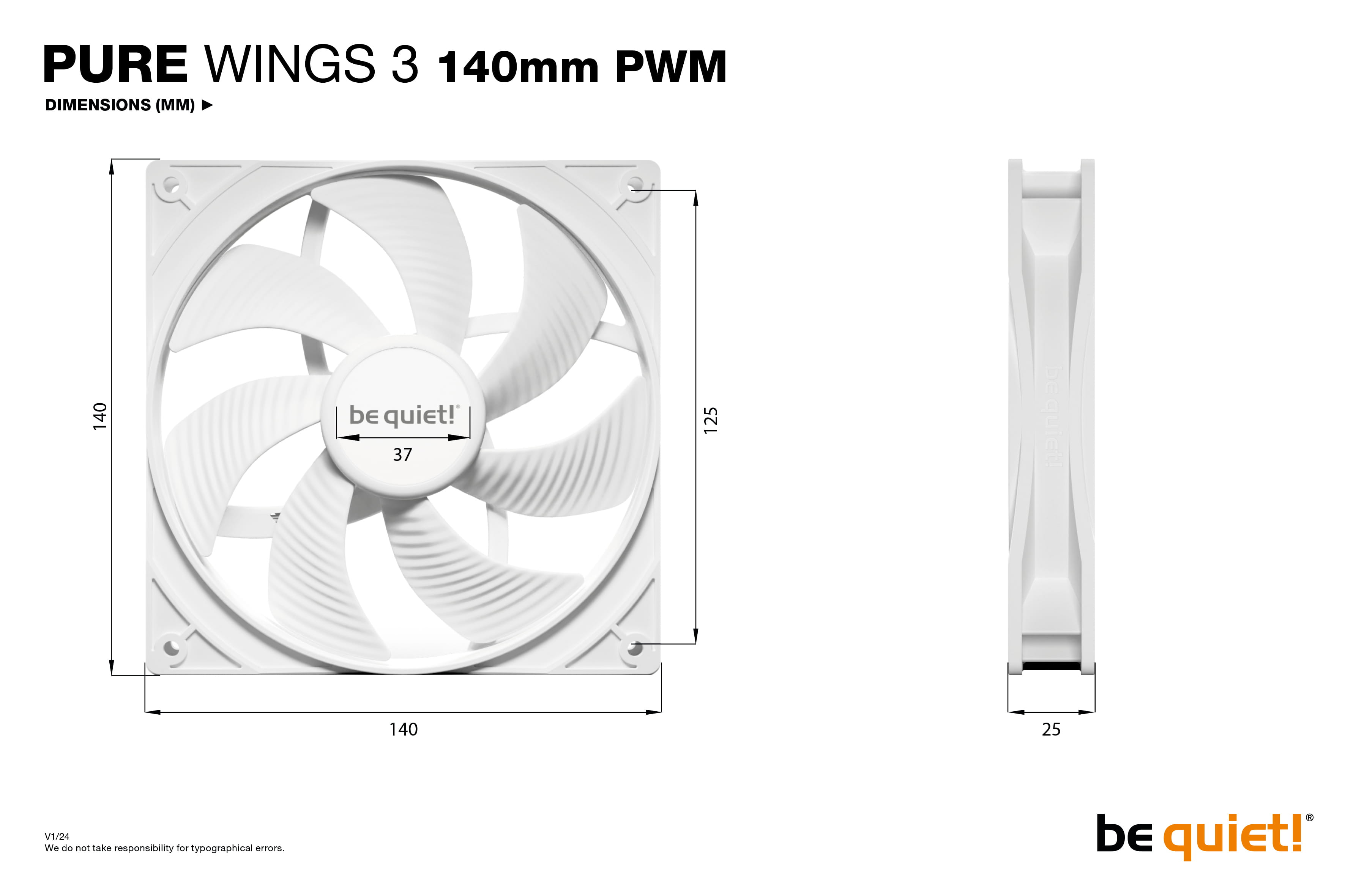 Be Quiet! Pure Wings 3 - Gehäuselüfter - PWM