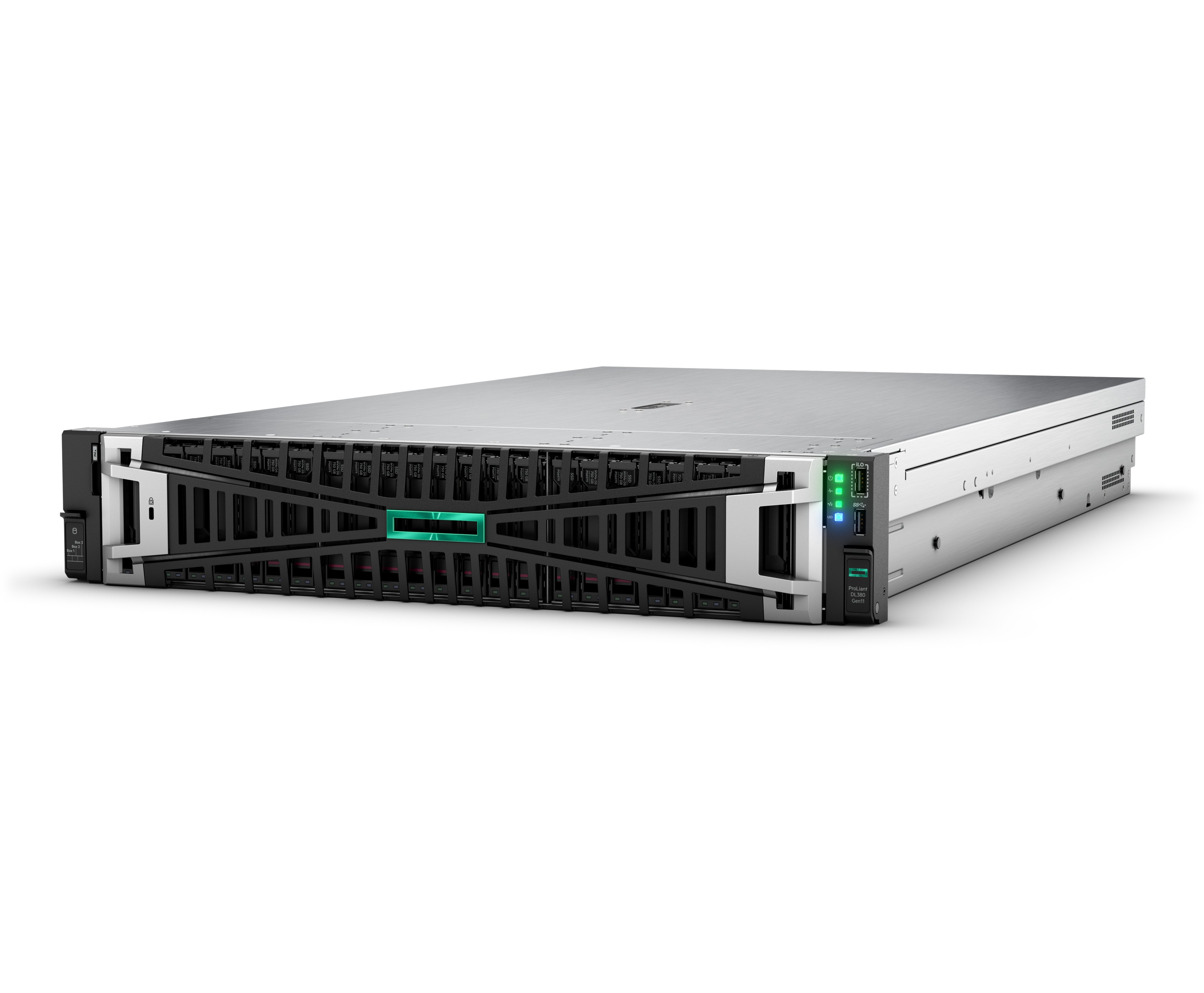 HPE ProLiant DL380 Gen11 - 2U - zweiweg - 1 x Xeon Silver 4510 / 2.4 GHz - RAM 64 GB - SATA/SAS/NVMe - Hot-Swap 6.4 cm (2.5")