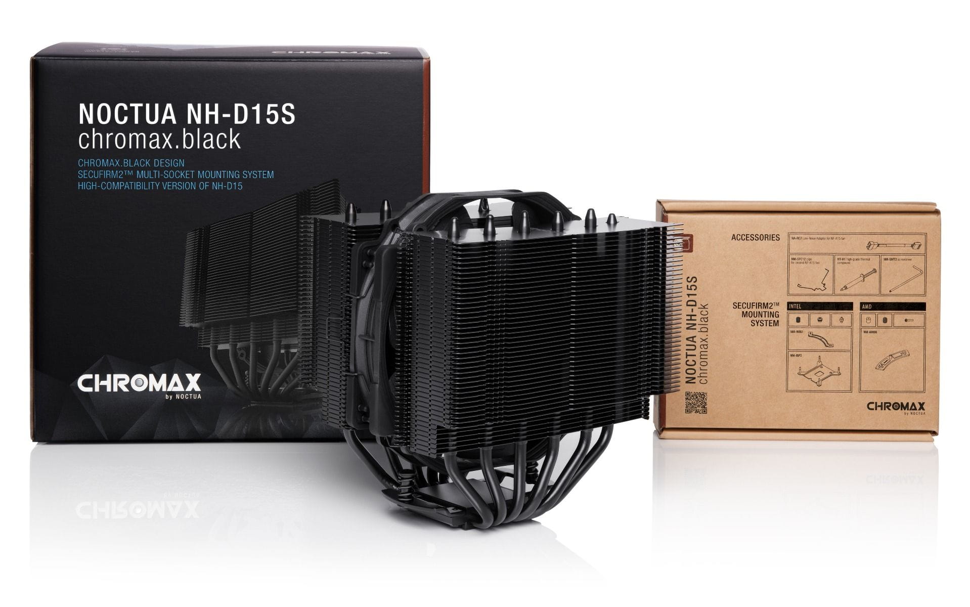 Noctua chromax NH-D15S - Prozessor-Luftkühler - (für: LGA1851, LGA1700, LGA1200, LGA1156, LGA1155, LGA1151, LGA1150, AM5, AM4, AM3+, AM3, AM2+, AM2, FM2+, FM2, FM1)