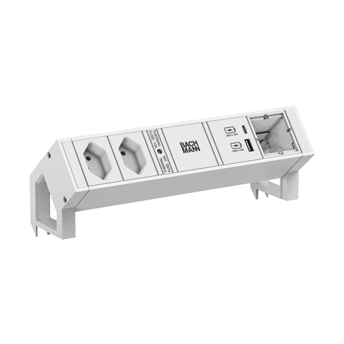 Bachmann DESK 2 - Steckdosenleiste - AC - Eingabe, Eingang GST18 - Ausgangsanschlüsse: 2 (USB, 24 pin USB-C, T13)