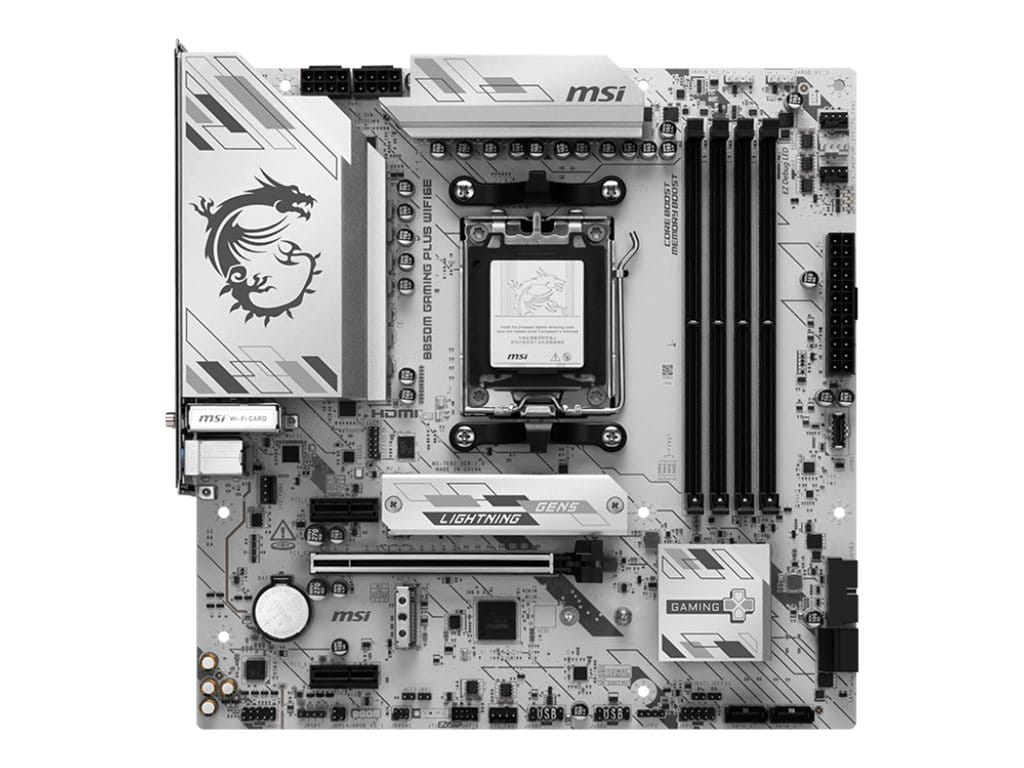 MSI B850M GAMING PLUS WIFI6E - Motherboard - micro ATX - Socket AM5 - AMD B850 Chipsatz - USB 3.2 Gen 2, USB-C 3.2 Gen2, USB 3.2 Gen 1 - 2.5 Gigabit LAN, Wi-Fi 6E, Bluetooth - Onboard-Grafik (CPU erforderlich)