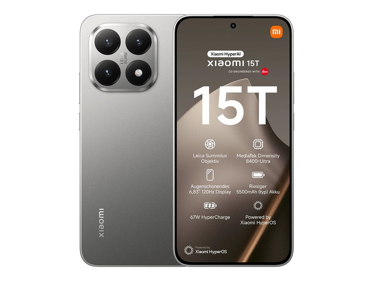 Xiaomi 15T - 5G Smartphone - Dual-SIM - RAM 12 GB / Interner Speicher 256 GB - OLED-Display - 6.83" - 2772 x 1280 Pixel (120 Hz)