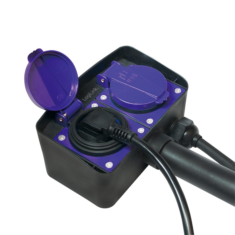 LogiLink Steckdosenleiste - Wechselstrom 250 V - 3500 Watt - Eingabe, Eingang CEE 7/4 - Ausgangsanschlüsse: 2 (power CEE 7/3)