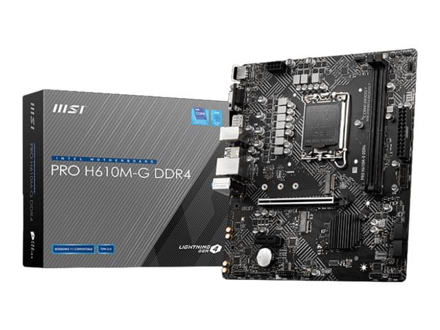 MSI PRO H610M-G DDR4 - Motherboard - micro ATX - LGA1700 Sockel - H610 Chipsatz - USB 3.2 Gen 1 - Gigabit LAN - Onboard-Grafik (CPU erforderlich)