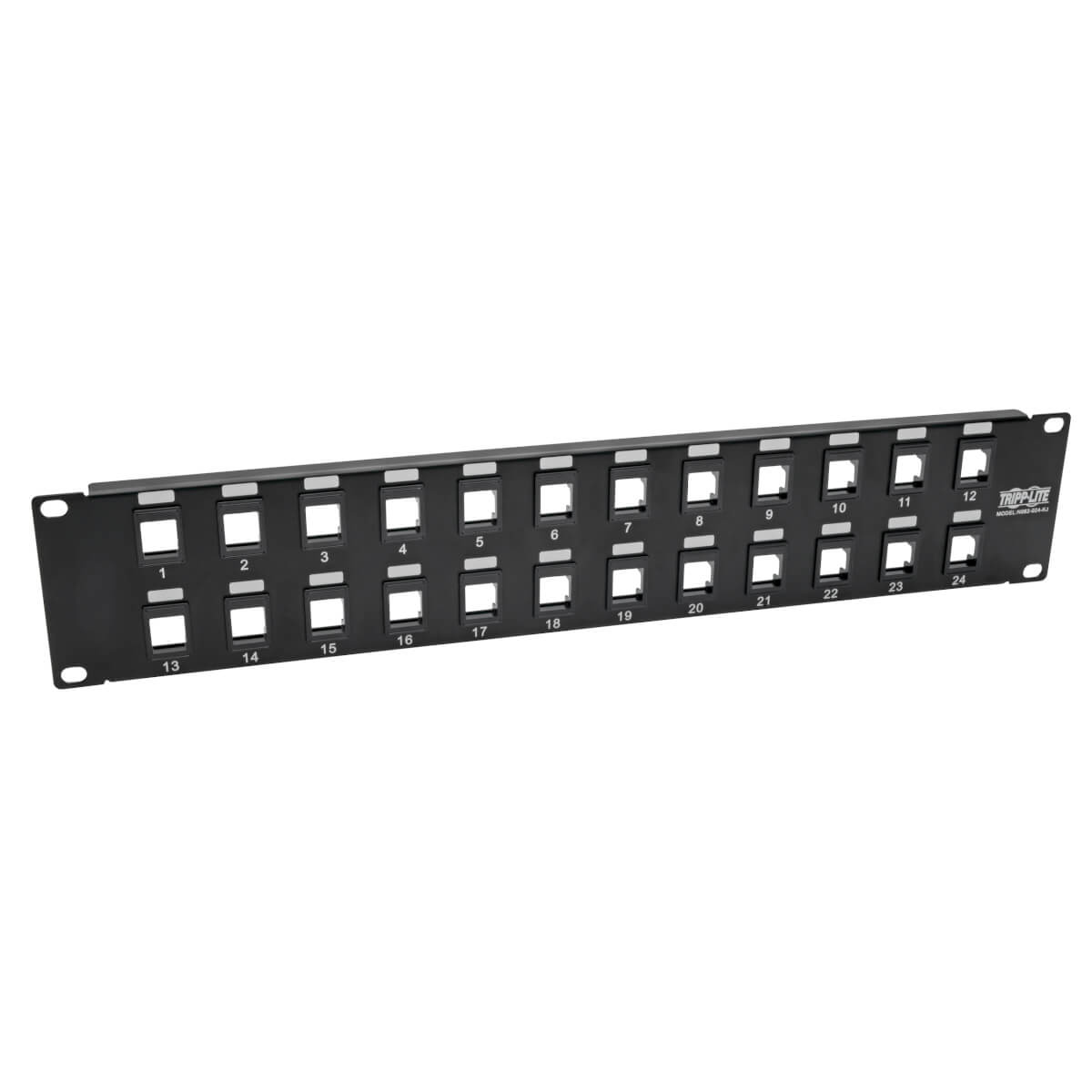 Tripp Eaton Tripp Lite Series 24-Port 2U Rack-Mount Unshielded Blank Keystone/Multimedia Patch Panel, RJ45 Ethernet, USB, HDMI, Cat5e/6 - Patch Panel - Schwarz - 2U - 48.3 cm (19")
