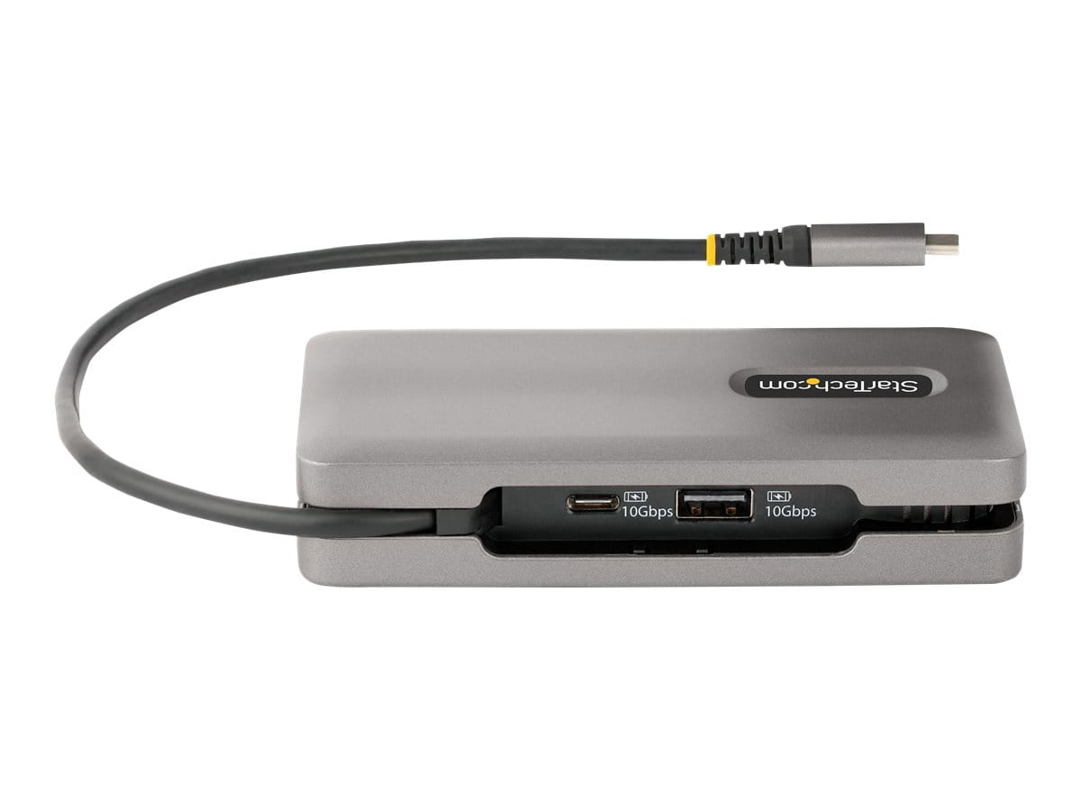 StarTech.com USB-C Multiport Adapter, 4K 60Hz HDMI/DP Video, 3-Port USB Hub, 100W Power Delivery Pass-Through, GbE, USB Type-C Travel Dock w/ Charging, 1ft/30cm Wrap-Around Cable - Mini Laptop Docking Station (DKT31CDHPD3)