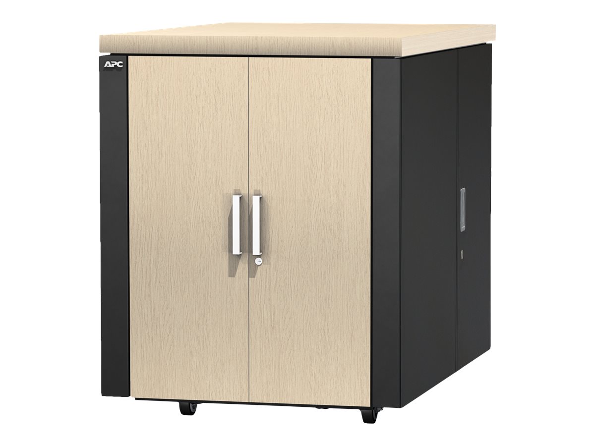 APC NetShelter CX Secure Soundproof Server Room in a Box Enclosure - Shock Packaging - Schrank Netzwerkschrank - mit Stromverteilungseinheit - Grau, Oak - 18U - 48.3 cm (19")
