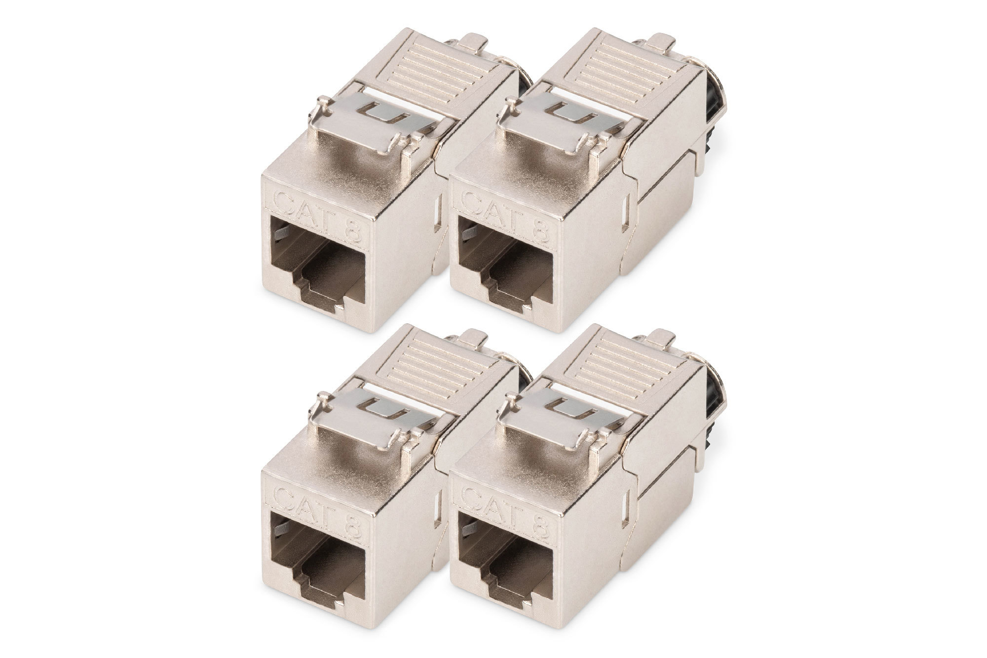 DIGITUS CAT 8.1 Keystone Modul, geschirmt, werkzeugfreier Montageanschluss - 4 Stk.