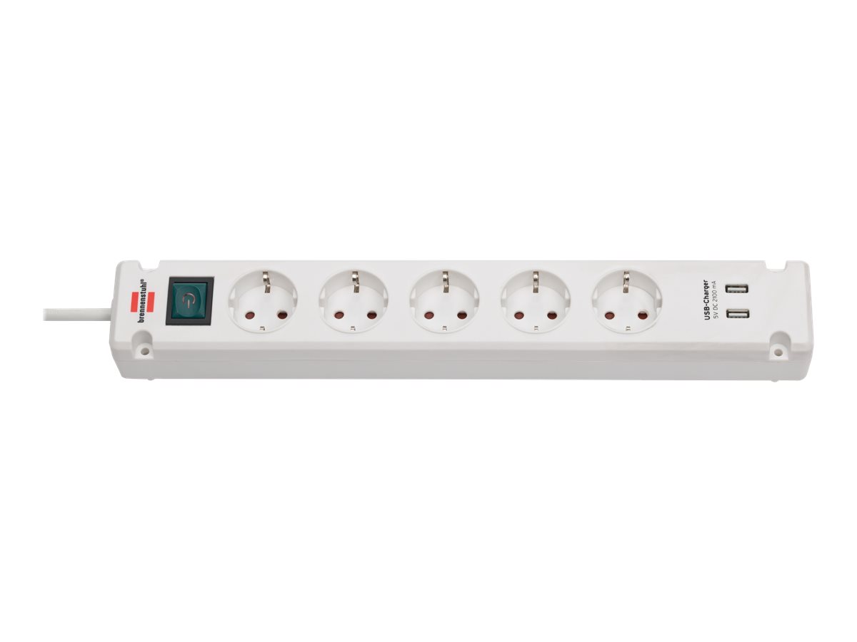 Brennenstuhl Bremounta - Steckdosenleiste - Ausgangsanschlüsse: 5 (2 x USB, 5 x Strom Typ F)