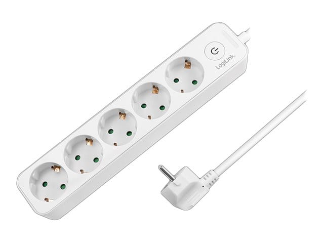 LogiLink Steckdosenleiste - Wechselstrom 250 V - 3680 Watt - Eingabe, Eingang Stromversorgung - Ausgangsanschlüsse: 5 (5 x Stecker CEE 7/3)