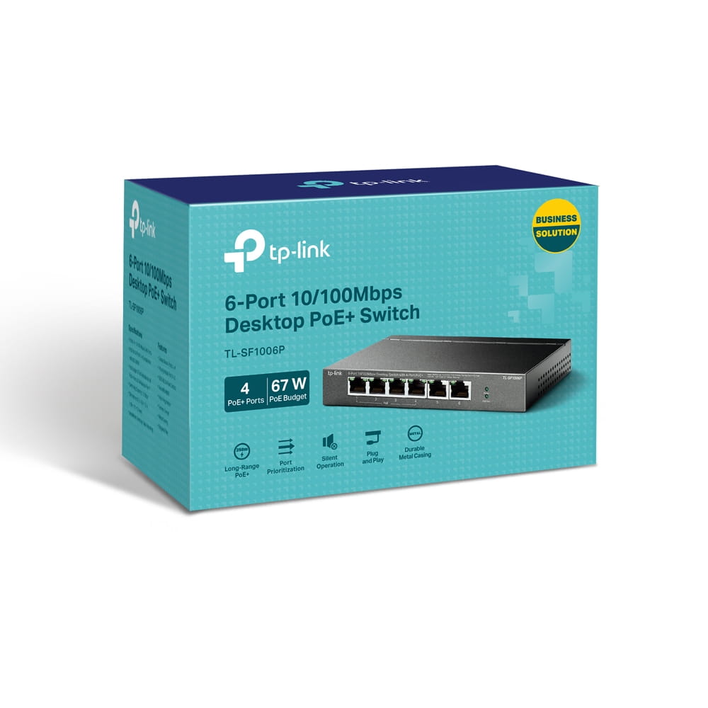 TP-LINK TL-SF1006P - V1 - Switch - unmanaged - 6 x 10/100 (4 PoE+)
