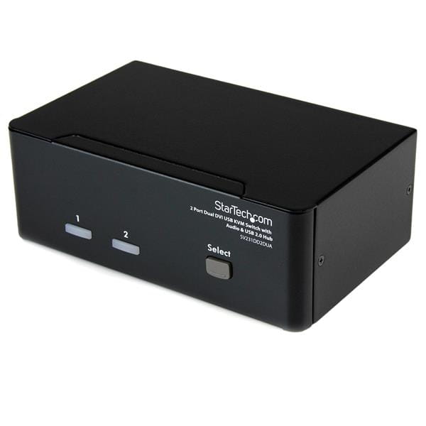 StarTech.com 2 Port DVI USB KVM Switch mit Audio und USB 2.0 Hub