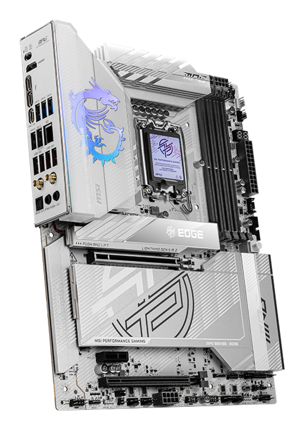 MSI MPG Z890 EDGE TI WIFI - Motherboard - ATX - LGA1851 Sockel - Z890 Chipsatz - USB4, USB 3.2 Gen 1, USB 3.2 Gen 2, USB-C 3.2 Gen 2x2, USB-C 3.2 Gen2 - 5 Gigabit Ethernet, Wi-Fi 7, Bluetooth - Onboard-Grafik (CPU erforderlich)