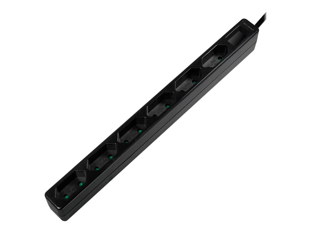 LogiLink Slim - Steckdosenleiste - Wechselstrom 250 V - 3400 Watt - Ausgangsanschlüsse: 6 (6 x Eurostecker)