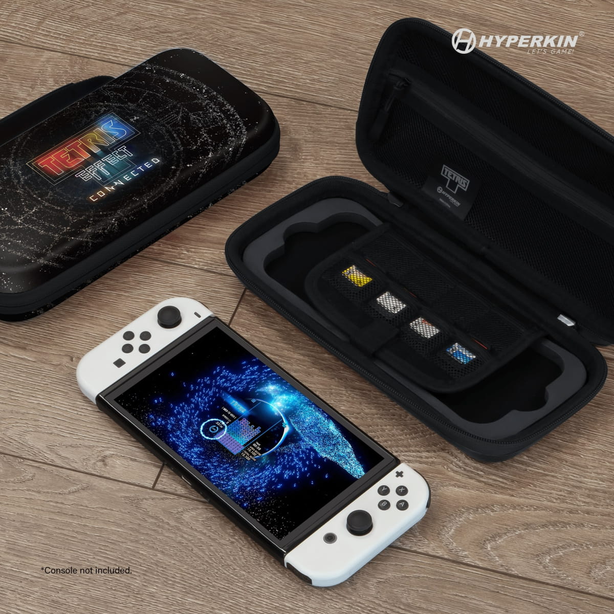 Hyperkin M07541-TECG, Hartschalenkoffer, Schwarz, Mehrfarbig, Polyethylen-Vinylacetat (PEVA), Nintendo Switch, Nintendo Switch 2, Nintendo Switch Lite, Nintendo Switch OLED, Stoßfest, Tropfsicher, Kratzresistent, Tragetasche