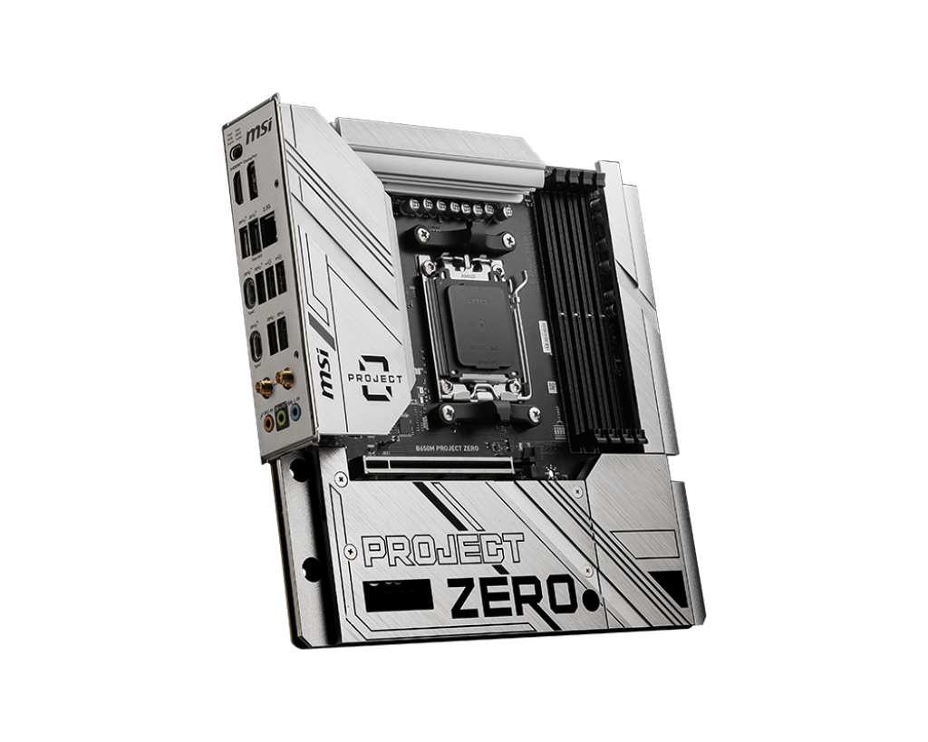 MSI B650M PROJECT ZERO - Motherboard - micro ATX - Socket AM5 - AMD B650 Chipsatz - USB 3.2 Gen 1, USB 3.2 Gen 2, USB-C 3.2 Gen2, USB-C 3.2 Gen 2x2 - 2.5 Gigabit LAN, Wi-Fi 6E, Bluetooth - Onboard-Grafik (CPU erforderlich)