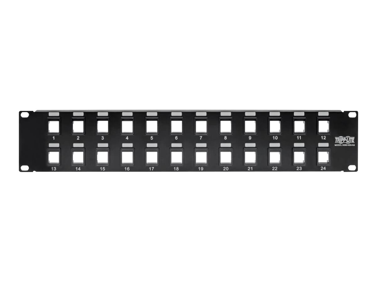 Tripp Eaton Tripp Lite Series 24-Port 2U Rack-Mount Unshielded Blank Keystone/Multimedia Patch Panel, RJ45 Ethernet, USB, HDMI, Cat5e/6 - Patch Panel - Schwarz - 2U - 48.3 cm (19")