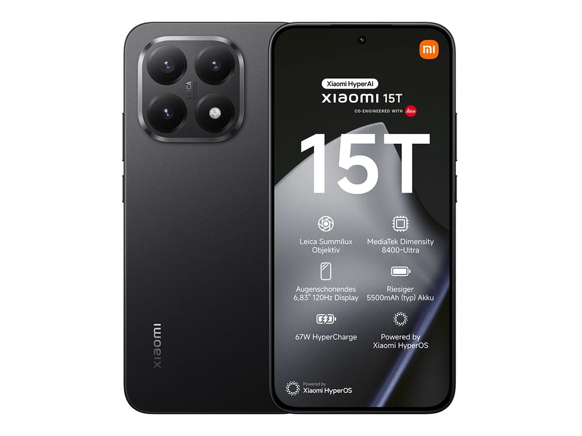 Xiaomi 15T - 5G Smartphone - Dual-SIM - RAM 12 GB / Interner Speicher 256 GB - OLED-Display - 6.83" - 2772 x 1280 Pixel (120 Hz)