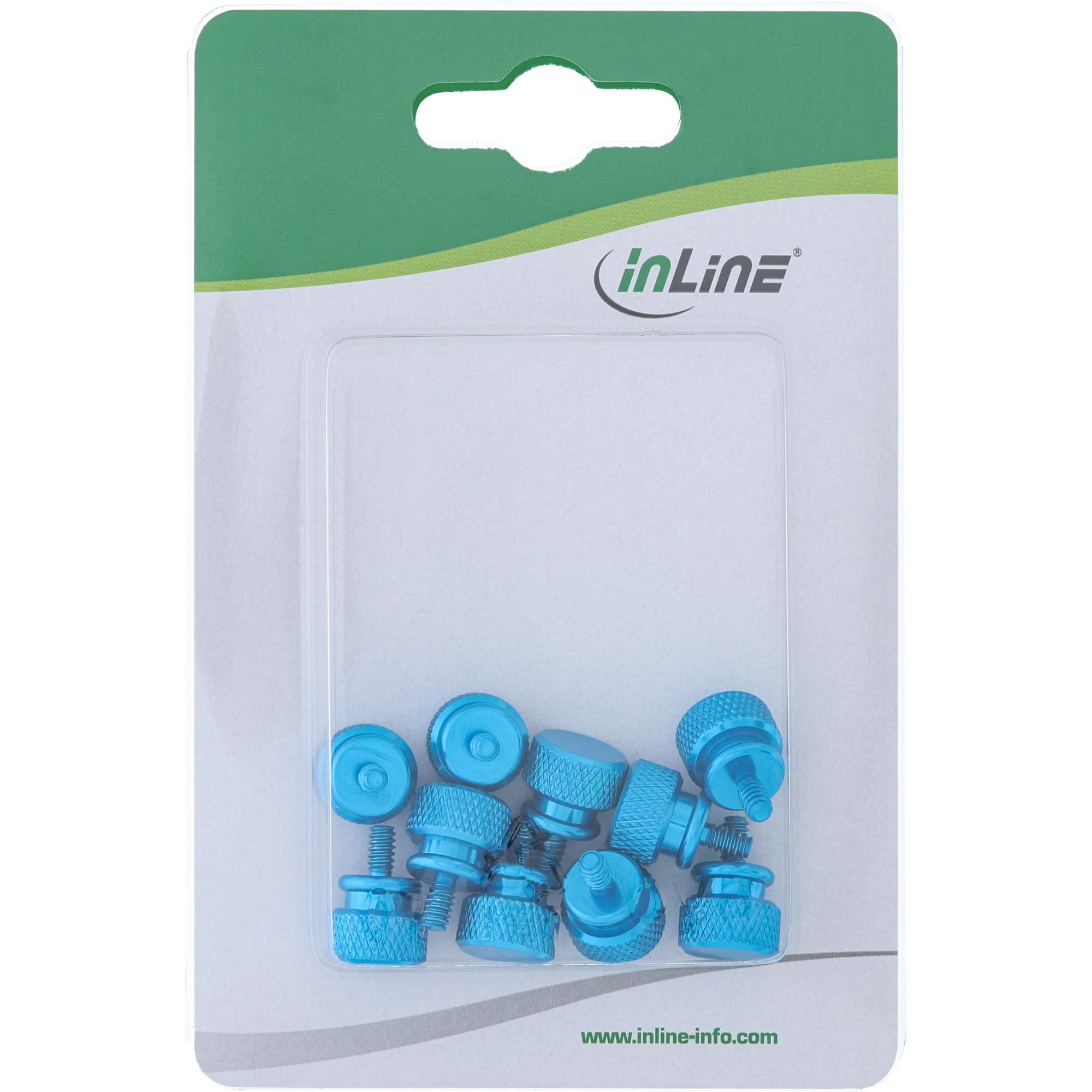 InLine Rändelschrauben für Gehäuse - Alu - blau - 10er Pack