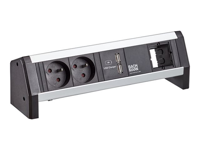 Bachmann DESK 1 - Steckdosenleiste - Eingabe, Eingang GST18 - Ausgangsanschlüsse: 2 (Strom UTE, 2 x USB)
